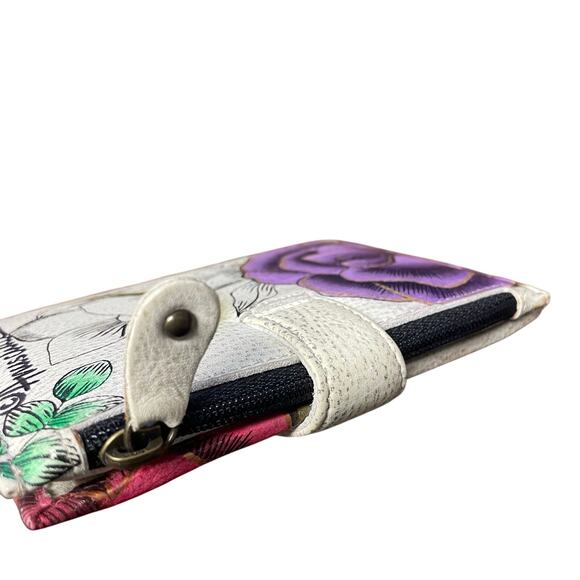 Anuschka Leather Hand Painted Wallet in Floral Paradise Butterfly Print - Picture 8 of 8